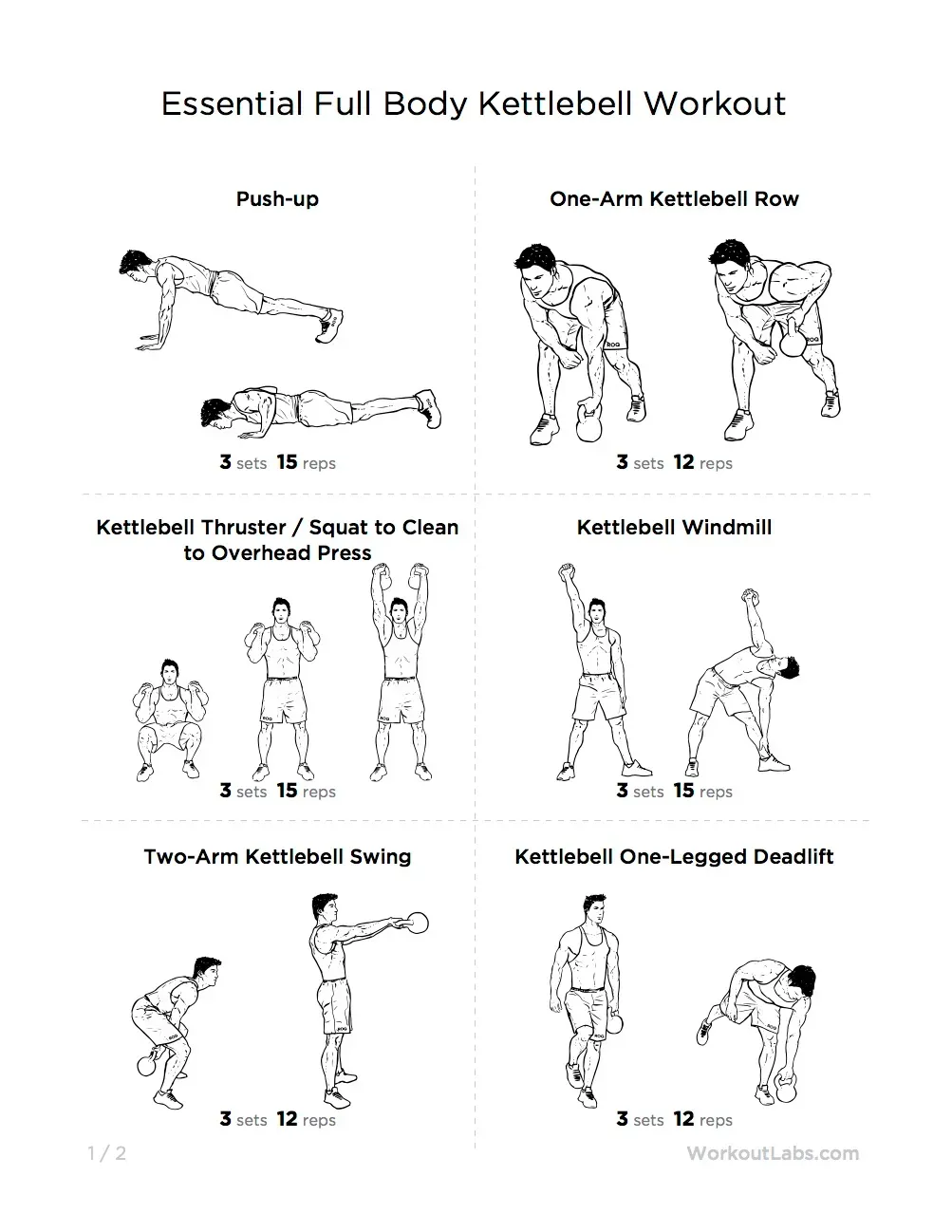 Effective full body kettlebell workout men routine