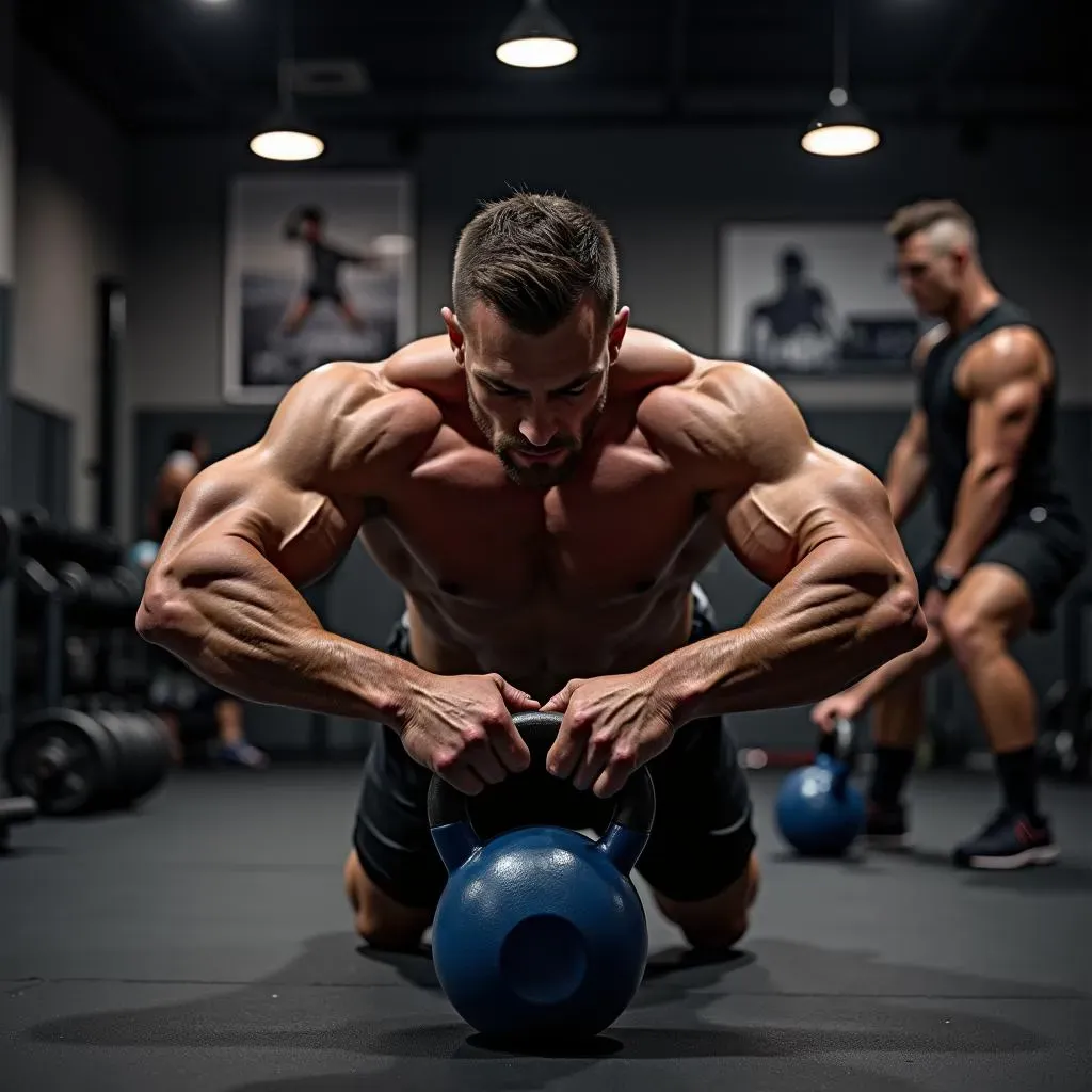 Kettlebell Pushups and Shoulder Presses for Upper Body Power