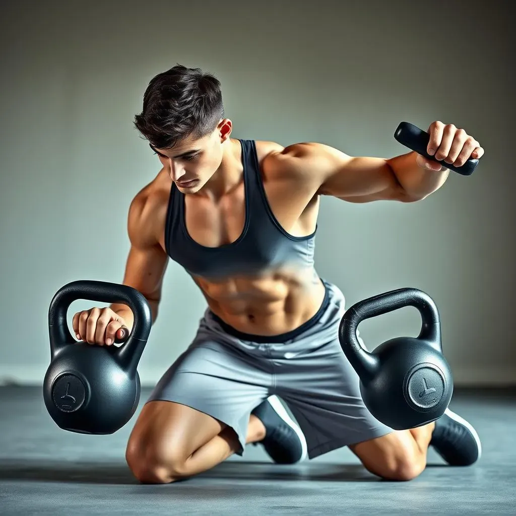 Kneeling Alternate Kettlebell Curls: Strict Tension
